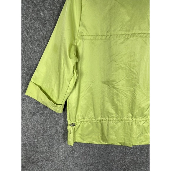 Zenergy By Chicos Roll Tab Sleeve Full Zip Jacket Womens Size 1 US Size 8 Neon - Picture 11 of 13